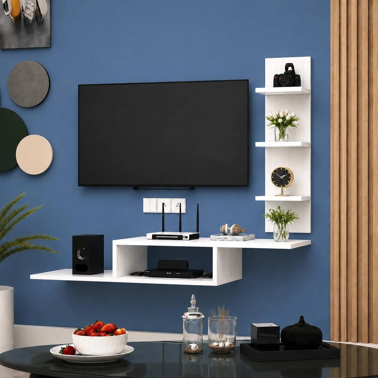 Meuble TV Mural + 2Étagères