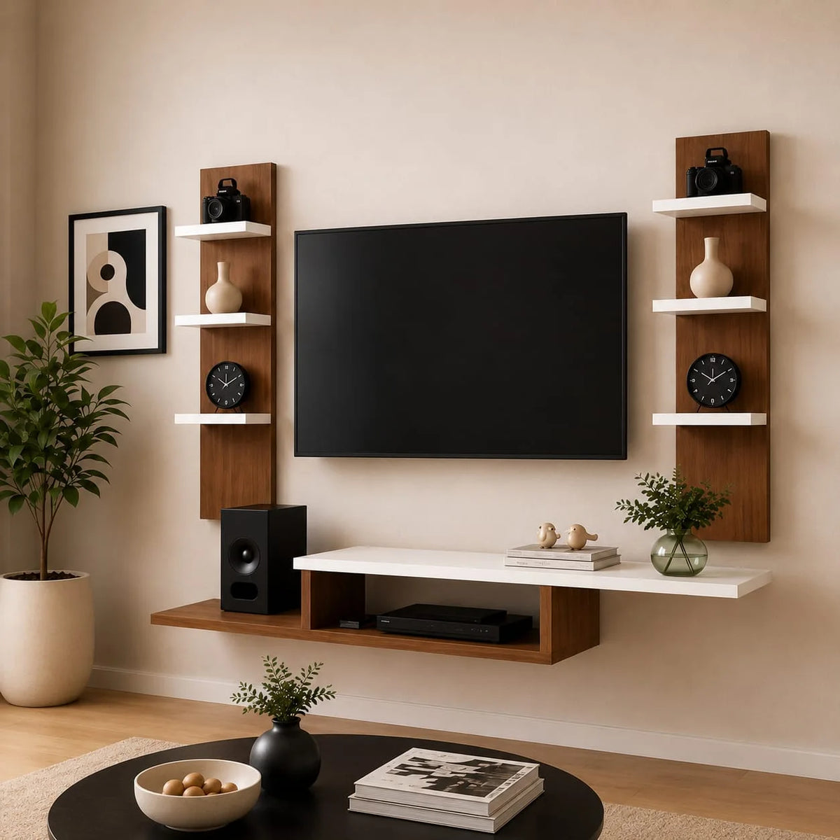 Meuble TV Mural 3 en 1