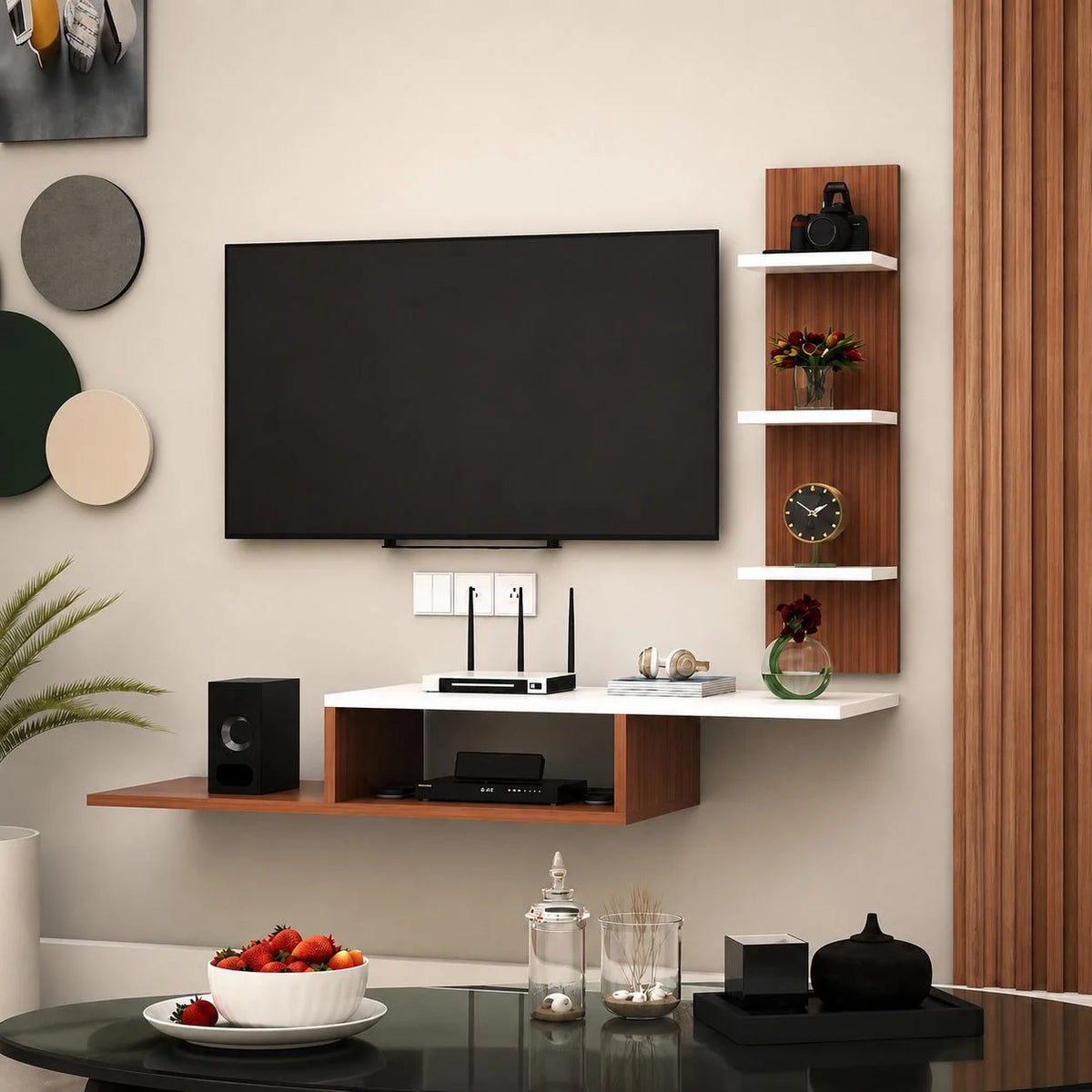 Meuble TV Mural + 2Étagères